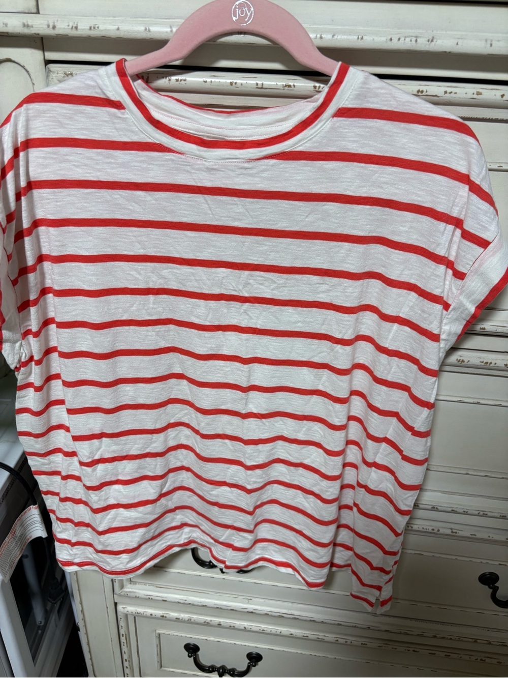 Sonoma White Tee with Red Horizontal Stripes Never worn!